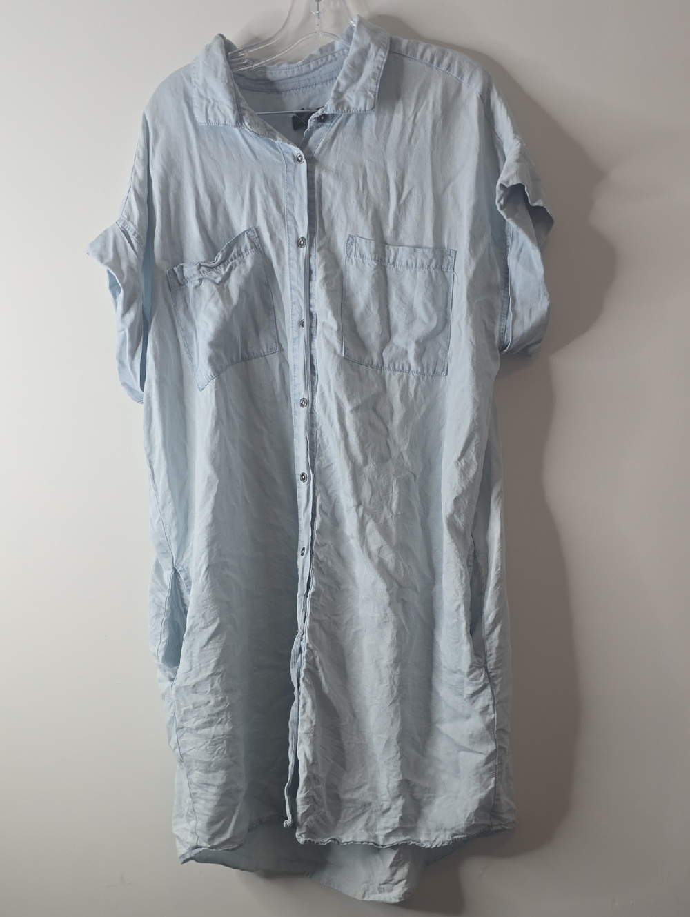 Plus Size Silver Jeans Light Blue Button Up Jean Dress